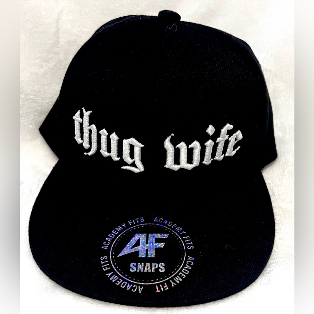 Thug Life Thug Wife Black Adjustable Snapback Cap Hat
